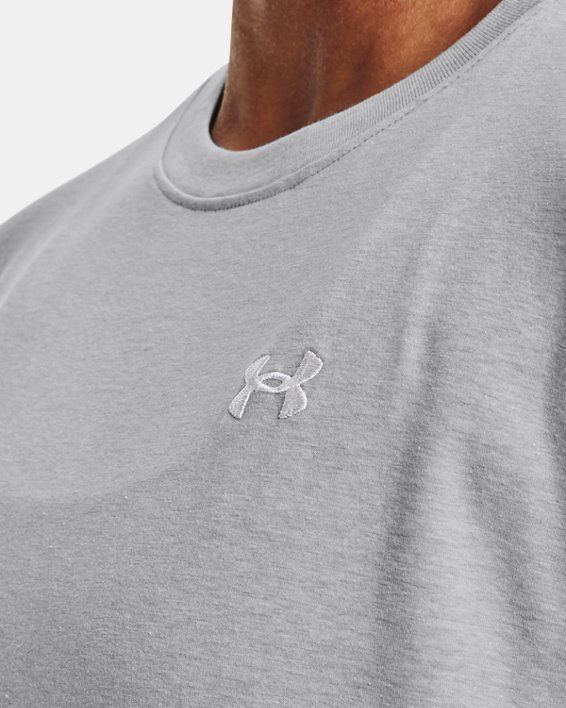 女士UA Essential Cotton Stretch T恤 in Gray image number 3